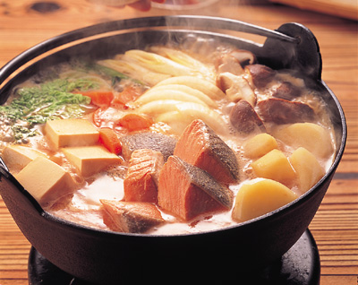 日本美食 食材 三文鱼，鲑鱼的日本乡土料理 石狩锅，十胜锅，图